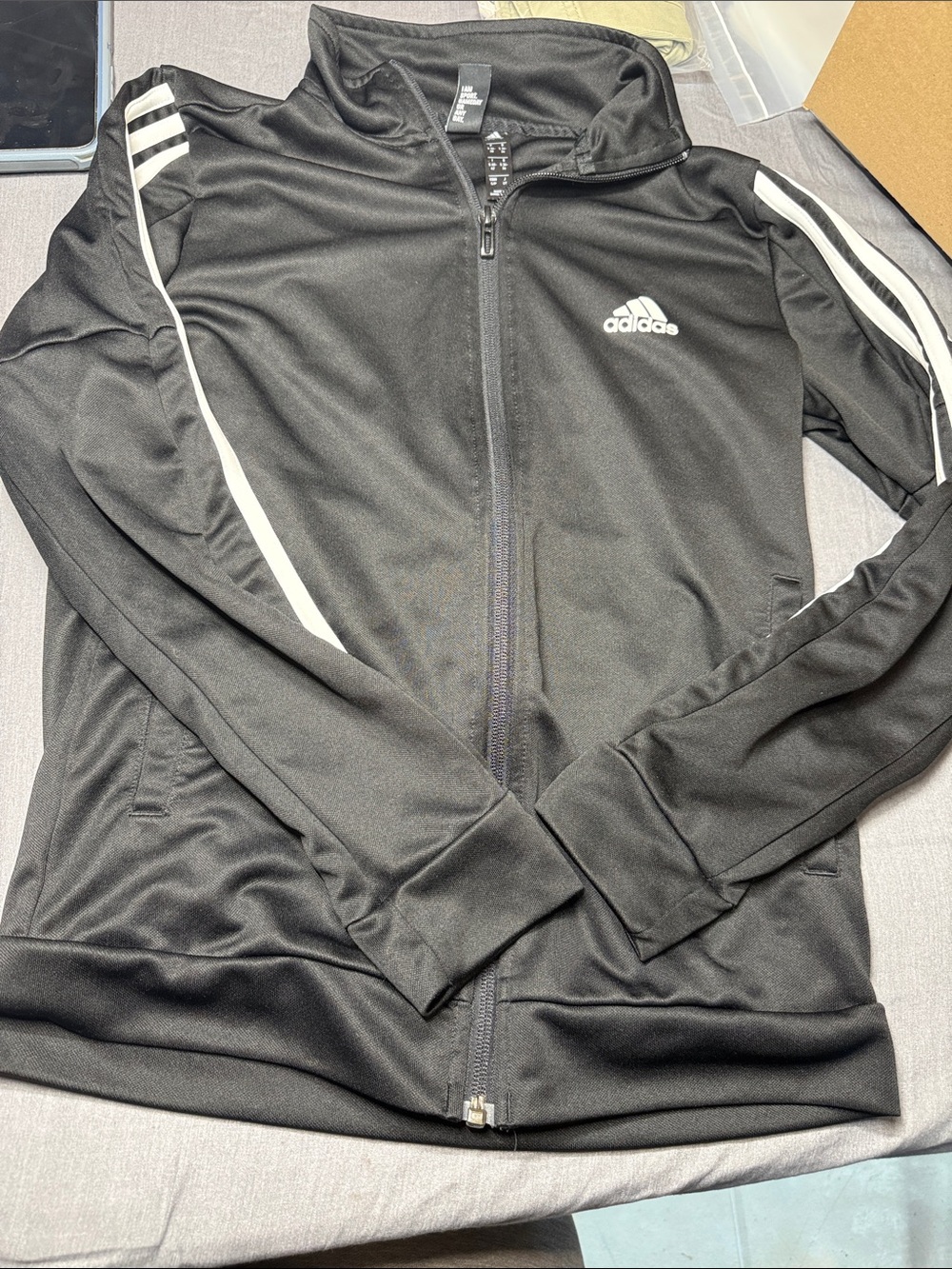 adidas Black Jacket with White Logo